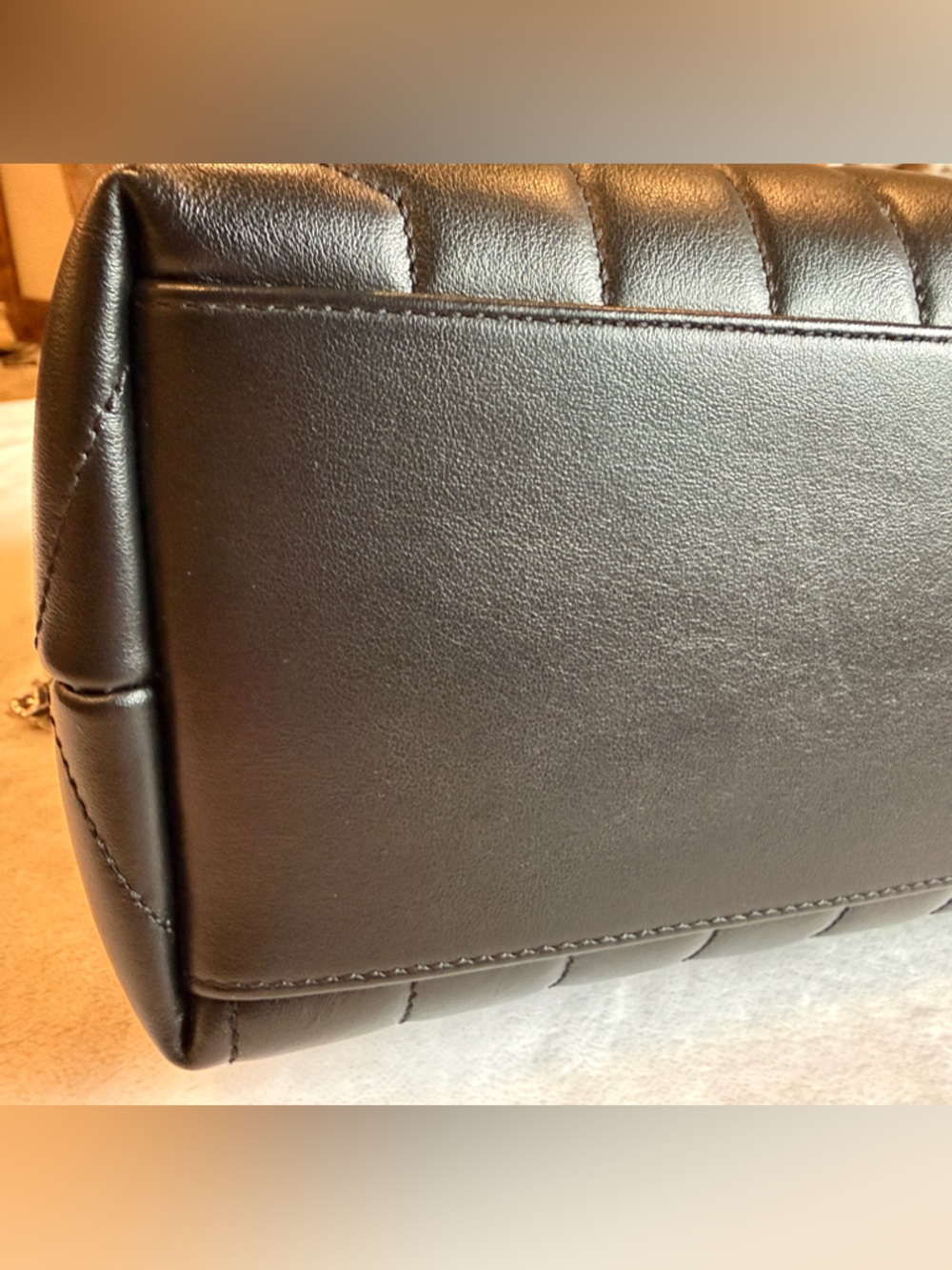 Saint Laurent Black Chevron Quilted Leather Envelope Crossbody with Silver YSL - Picture 8 of 14